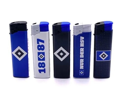 HSV Hamburg Feuerzeuge 5X Gasfeuerzeug im Set Fussball Fanartikel