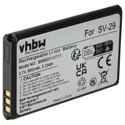 vhbw Akku Ersatz für Swissvoice C0487, 20405928, SV20405855, SV-29, 043048 für schnurlos Festnetz Telefon (900 mAh, 3,7 V, Li-Ion)