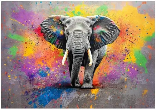 WallArena Vlies Fototapete Elefant 300x210 cm - 3D Effekt für Wohnzimmer und Schlafzimmer - Verleihen Sie Ihrem Raum mit dieser strapazierfähigen Vlies Fototapete einen einzigartigen Look. Inklusive Kleister und einfacher Montageanleitung für schnellen Einsatz. Ideal für kreative Raumgestaltungen!