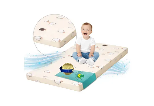 Kindermatratze Babymatratze mit Baumwollbezug, waschbar & rollbar–Allergikergeeignet, Best for Kids, 6 cm hoch, (Einzelartikel, 1 × Schaumkernmatratze), 60x120 cm, Bezug aus Baumwolle, Hergestellt in der EU
