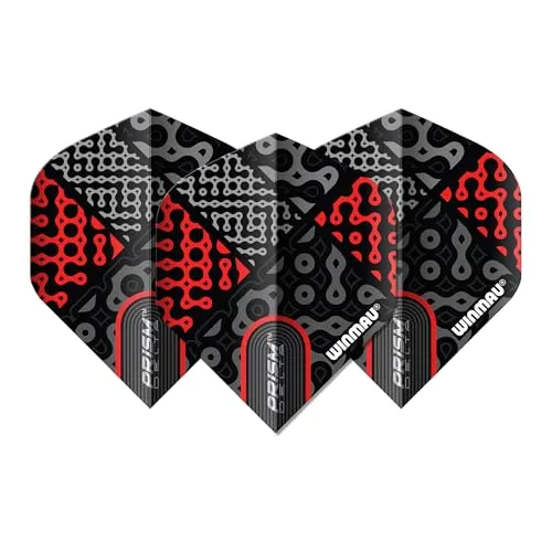 WINMAU Dart Flight - Prism Delta Cypher Extra Thick 100 Micron - 1 Satz pro Packung (insgesamt 3 Dart-Flights) - Professionelles Dart Zubehör - Schwarze Dart Flüge