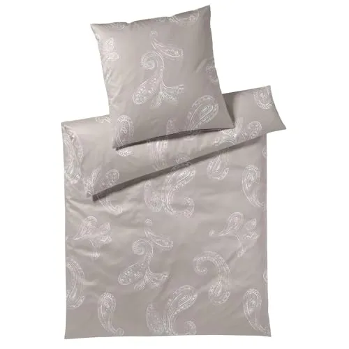 Joop! Kopfkissenbezug Taupe 80x80 cm - Kissenbezug in Taupe mit Paisley-Design, pflegeleicht und schadstoffgeprüft – ideal für ein gesundes Schlafumfeld.
