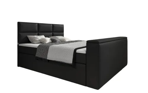 Luxusbetten24 Boxspringbett Carre, mit TV Lift, USB-Anschluss