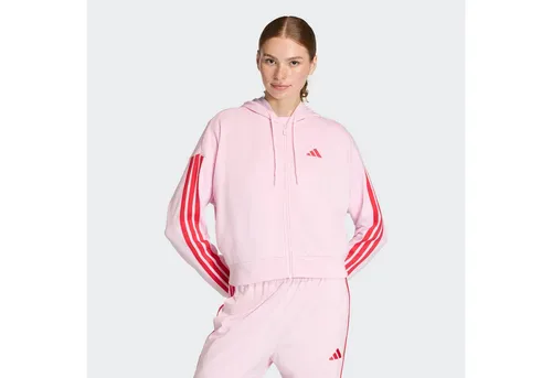 adidas Kapuzensweatshirt W 3S FT FZ HD rosa XL in pink von adidas