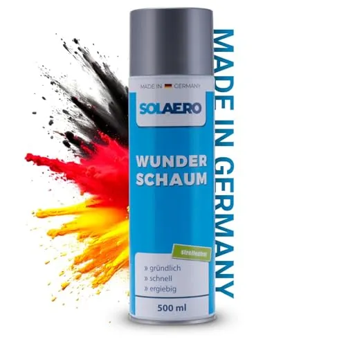 SOLAERO Wunderschaum Aktiv-Reinigungsschaum (500ml) – Streifenfreie Reinigung für Polster, Scheiben, Metall, UVM