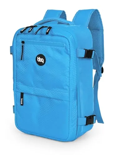 Hauptstadtkoffer blnbag M6 - Handgepäck Reiserucksack 40x20x25 cm Ryanair robuster Rucksack mit Laptop-Fach, Flugzeug Underseater Rucksack Carry-On 20 L, Tagesrucksack, Freizeit, Uni, Reisen, Iceblue