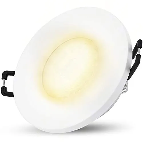 SSC-LUXon BEDA Einbauleuchte IP65 weiß inkl. LED GU10 38° Abstrahlwinkel 3W warmweiß - Dusche Einbaustrahler außen 230V rund