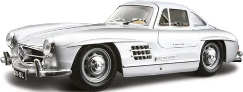 Bburago 18-22023 - Mercedes-Benz 300SL 1954 Modellauto - Modellfahrzeuge, maßstabsgetreue Nachbildung des klassischen Mercedes-Benz 300SL aus Metall und Kunststoff, mit detailliertem Interieur und funktionierenden Türen, ideal für Sammler und Autofans.
