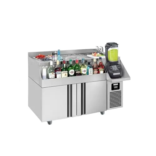 GGM Gastro | BGKF150 | Bar- & Getränkekühltisch - 1200x600mm - 150 Liter - mit 2 Türen & Ablagen