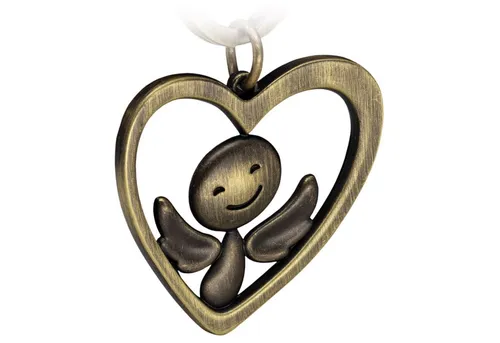 FABACH Schlüsselanhänger Schutzengel Furfur im Herz - Glücksbringer Geschenk - Metall Anhänger