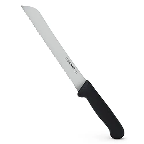 Giesser Brotmesser 21 cm – Wellenschliff - Küchenmesser mit ergonomisch geformtem Griff, ideal für präzises Schneiden von Brot, Pizza und mehr. Made in Germany, spülmaschinenfest und mit Klingenschutz.