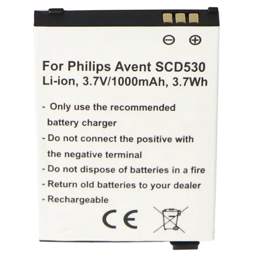 AccuCell Akku passend für Philips Avent SCD530, Li-Ion, 3,7V, 1000mAh, 3,7Wh
