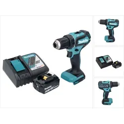 Makita DDF 485 RG1 Akku Bohrschrauber 18 V - Akkuschrauber mit 50 Nm Drehmoment, kompaktem Design und inkl. 6,0 Ah Akku sowie Ladegerät – ideal für anspruchsvolle DIY-Projekte.