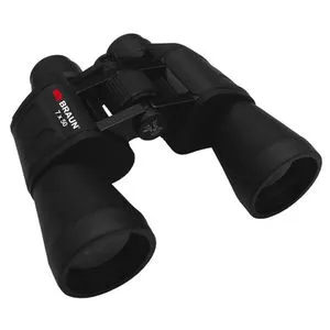 Braun-Photo Fernglas Binocular 7x50mm - 7-fache Vergrößerung - Fernglas für Jagd und Naturbeobachtungen mit 50mm Objektiven und BK-7 Prismen für brillantes Sehfeld. Inkl. Stativ-Anschluss, Tasche und Tragegurt.