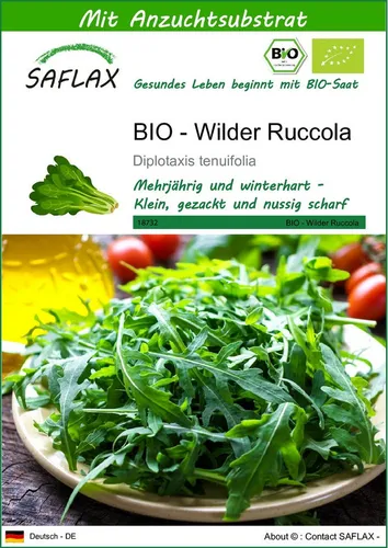 SAFLAX Gemüsesamen SAFLAX - Samen und Substrat - BIO - Wilder Ruccola