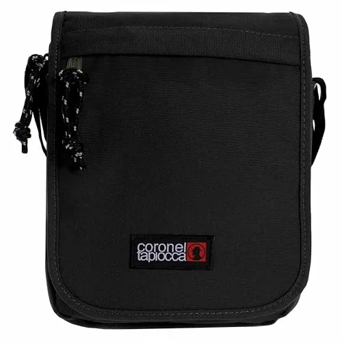 CORONEL TAPIOCCA Umhängetasche Messenger Bag Herren Schultertasche Handtasche Umhängetasche Herren Schultertasche Schultergurt Herrentasche Sling Bag Denim Schwarz