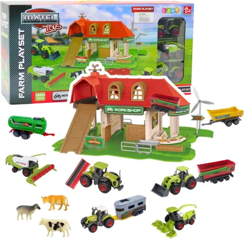 Bauernhof mit Traktoren und Tieren 42el