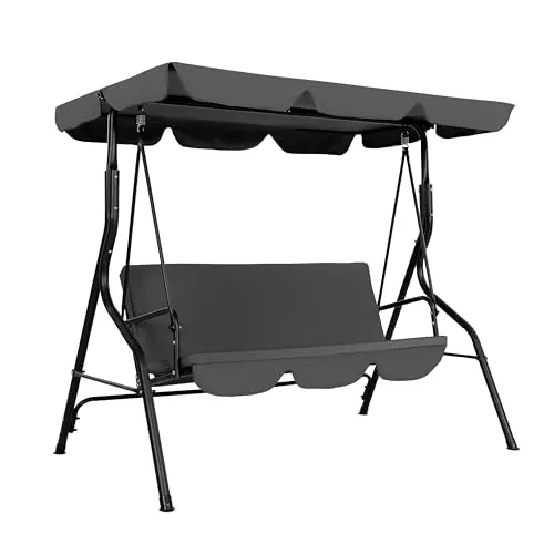 Avestar 3-Sitzer Hollywoodschaukel - Hollywoodschaukel mit verstellbarem Sonnendach und abnehmbarem Kissen, ideal für entspannte Momente im Garten oder auf der Terrasse.