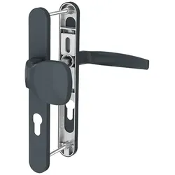 MS Beschläge Türdrücker 72mm Schmalrahmengarnitur Anthrazit - Hochwertige Schmalrahmengarnitur in modernem Anthrazit RAL7016, ideal für Türen mit einer Stärke von 39-54mm. Dreifach verschraubt für hohe Stabilität und Langlebigkeit.