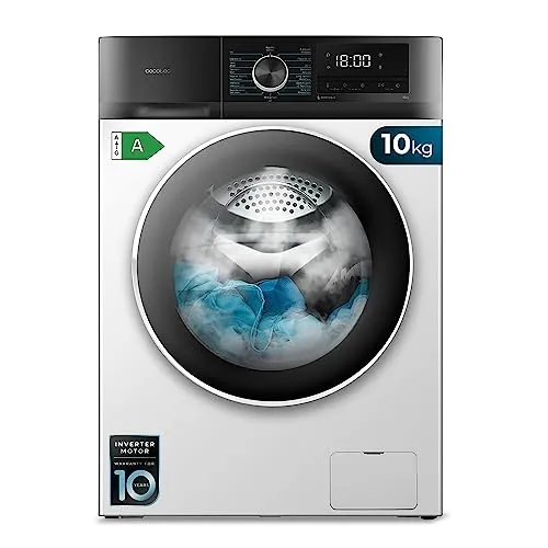 Cecotec Waschmaschine Bolero Dresscode 10500 Inverter A. Waschmaschine de 10 Kg blanca, 1400 rpm, Motor inverter plus, Vapor, Clase A.