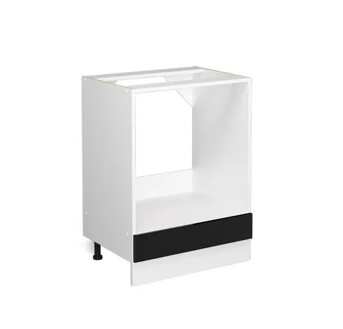 Vicco Herdumbauschrank R-Line, Schwarz Hochglanz/Weiß, 60 cm ohne Arbeitsplatte