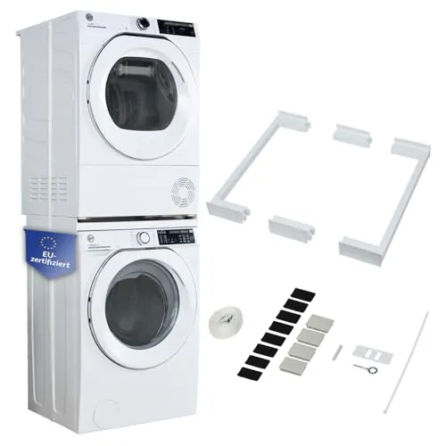 CARE+PROTECT Zwischenbaurahmen für Trockner & Waschmaschine I Universaler Verbindungsrahmen für Geräte mit 33-52 cm Tiefe I Platzsparend & kippsicher stapeln I Zwischenbausatz weiß I Einfache Montage