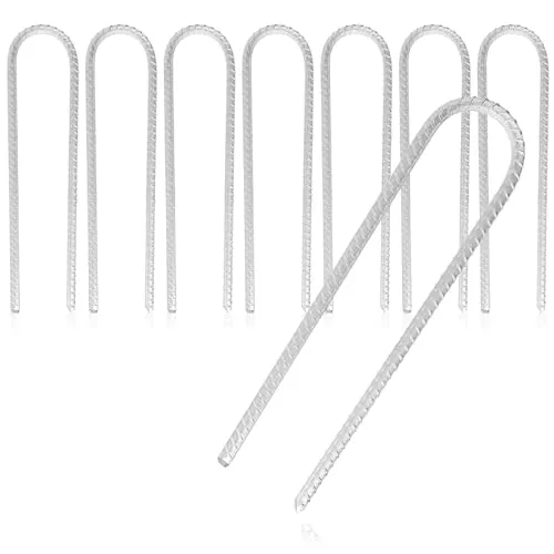 com-four® 8X XL Bodenanker aus massivem Stahl, U-Form 30 cm, Ø 1 cm – verzinkte Erdanker für Zelt, Pavillon, Hüpfburg, Trampolin, auch als Bewehrungsstab für den Boden, stabil & rostfrei