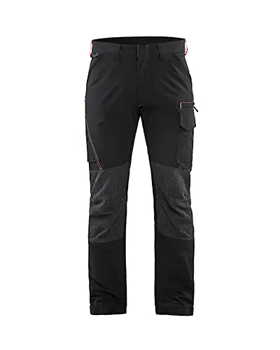 Blaklader 142216459956C62 4-Wege Stretch Service Arbeitshose Schwarz-Rot C62 - Bequeme 4-Wege Stretch Arbeitshose für den Servicebereich, ideal für Arbeit und Freizeit. Mit elastischem Bund und verstellbarem Saum für optimalen Tragekomfort. Robustes Material für dauerhafte Qualität.