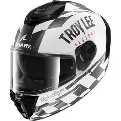 Shark Spartan RS Raceshop Helm, schwarz-weiss, Größe 2XL - Motorradhelm mit kratzfestem Visier und integriertem Sonnenvisier, ideal für Brillenträger und optimalen Schutz bei jeder Fahrt.