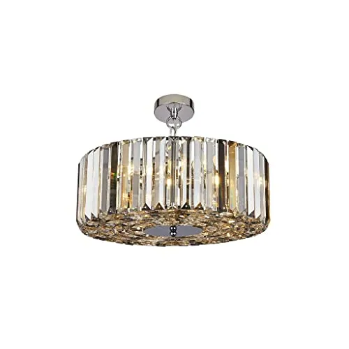 Searchlight Hängeleuchte Chapeau, glamourös und stilvoll - Lampen - Glamouröse Hängeleuchte in Silber mit 5 Flammen und dimmbaren Funktionen, ideal für eine elegante Raumbeleuchtung.