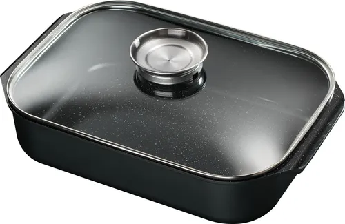 KING Bräter aus Aluminiumguss, 1-tlg - Hochwertiger Bräter aus Aluminiumguss, antihaftbeschichtet und backofenfest. Ideal für schmackhafte Gerichte auf Elektro- oder Gasherd.