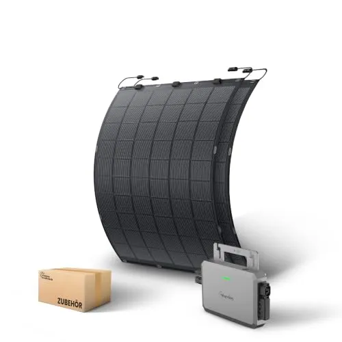 Kleines Kraftwerk Flexibles Balkonkraftwerk 450Wp – Kompaktes Solarpanel Set für Balkon & Sonderflächen