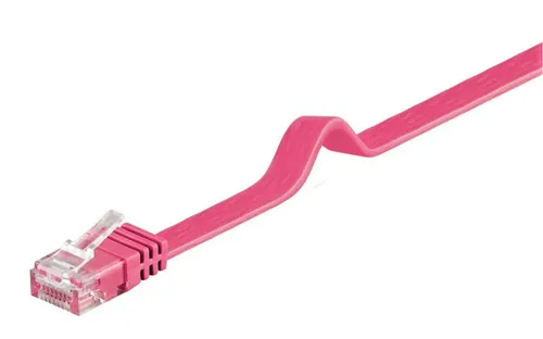 Patchkabel LAN Kabel CAT6 CAT.6 Netzwerkkabel Flachkabel flach Magenta RJ45 20 m