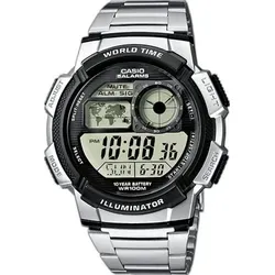 Casio Herren Armbanduhr Digital Quarz Edelstahl AE-1000WD-1AVEF - Armbanduhren für Herren mit Weltzeit Funktion, LED Light und wasserdicht bis 10 Bar – ideal für aktive Männer.