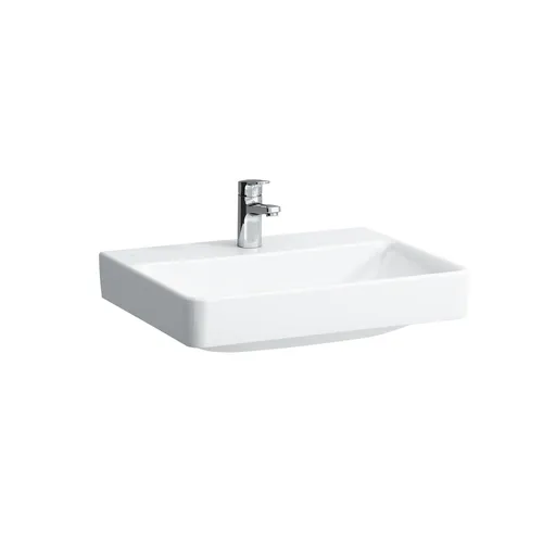 Laufen Sabe Waschbecken ohne Loch für Armatur Pro S 600 x 465 - Waschplätze – Elegantes wandhängendes Keramikwaschbecken ohne Hahnloch, ideal für modernes Design mit LCC Active für einfache Reinigung.