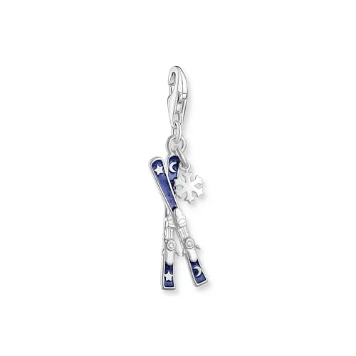 THOMAS SABO Charm-Anhänger 925 Sterlingsilber, Kaltemail in blau von THOMAS SABO