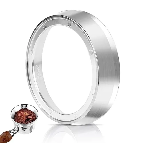 NOTSEK Dosierring 58mm, Edelstahl Kaffee Dosierring mit 8 Starken Magnetisch, Espresso Dosing Funnel für 58mm Siebträger Barista Zubehör Kaffeemaschine