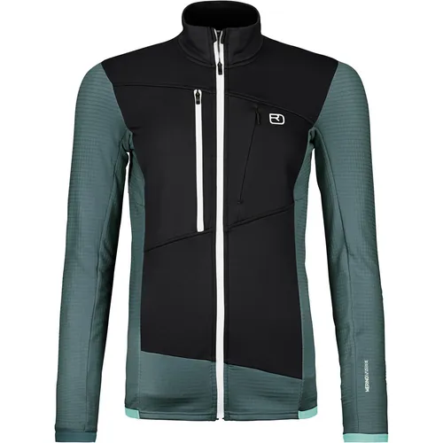 Ortovox Fleece Grid Jacket Women Dark Arctic Grey (S) - Funktionsjacke für Damen, technische Fleece-Jacke mit optimaler Klimaregulierung, atmungsaktiv und geruchshemmend – ideal für anspruchsvolle Alpintouren.