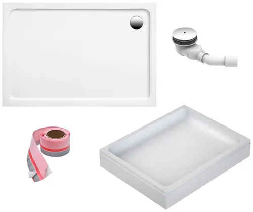 OTTOFOND Duschwanne Set 100x90 cm - Rechteckige Duschwanne aus Sanitäracryl mit Wannenträger und Ablaufgarnitur, ideal für eine einfache Selbstmontage in Ihrem Badezimmer.