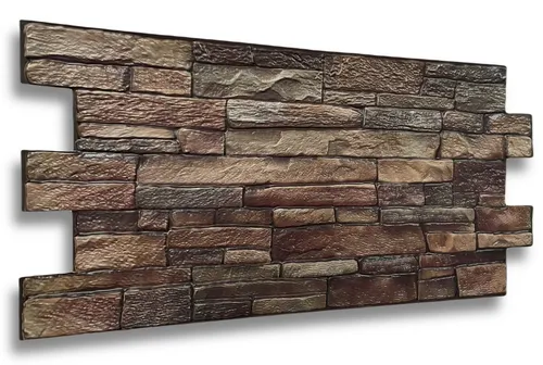 3D PVC Wandpaneele - Stein Holz Mosaik Imitation (ca. 0,5qm) - Braun - Moderne 3D-Wandpaneele aus PVC für stilvolle Innenräume. Einfache Montage, pflegeleicht und wasserabweisend – ideal für Küche, Bad und Wohnzimmer. Verleihen Sie Ihren Wänden eine beeindruckende Optik!
