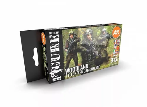 AK Interactive AK11632 - Modern Woodland And Flecktarn Camouflages 3G 6x17ml