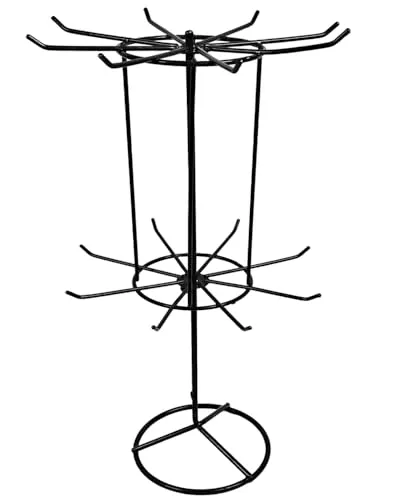 Yudu Verkaufsständer mit 2 Etage drehbar Metall 41cm schwarz