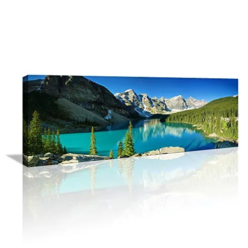 Visario 120 x 40 cm Bild auf Leinwand Bergsee 5749 deutsche Marke und Lager -aufhängfertig