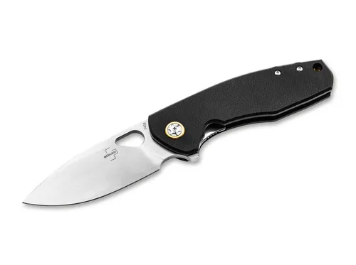 BÖKER PLUS® Little Friend Black - Profi Einhand Taschenmesser mit Clip - Hochwertiges Einhandmesser mit 7,8 cm CPM-S-35VN Klinge und stabilem G10 Griff. Ideal für Outdoor-Abenteuer und als Geschenk in edler Geschenk-Box.