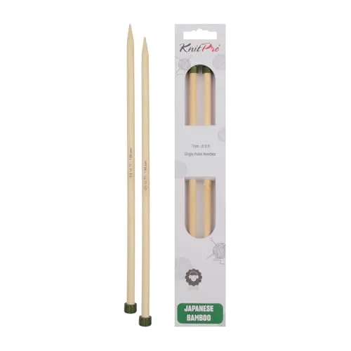 KnitPro K22333 Jackenstricknadeln, Bamboo, Braun, 30 cm x 7 mm, 2