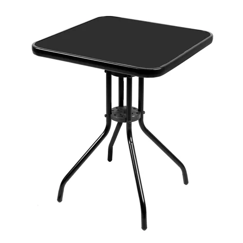 Bistrotisch 60x60cm Glas/Metall Schwarz