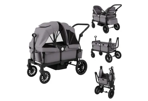 COSTWAY 2 in 1 Geschwisterwagen klappbar