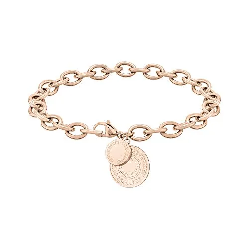 Liebeskind Berlin Armband mit Anhänger aus Edelstahl (Roségold), 20 cm - Elegantes Armband für Damen, 20 cm lang, aus hochwertigem Edelstahl in Roségold mit Münzanhänger. Perfekt kombinierbar und ein ideales Geschenk für jeden Anlass.