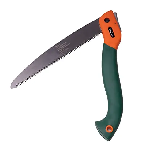 TerCasa® Klapphandsäge, Garten-Klappsäge mit Sicherheitsverschluss, Sägeblattlänge 23 cm, rostfreies Stahl-Sägeblatt, für Astungsarbeiten und Baumpflege