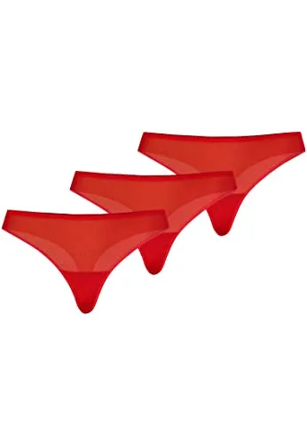 Teyli String Tanga Damen 3er Pack mit zarter verziert